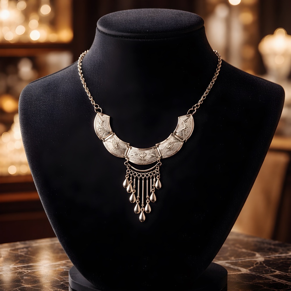 *NEW* Elegant Alpaca Silver Necklace with Intricate Detailing